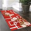 Yinghesheng Tappeto Cucina Antiscivolo Lavabile Passatoia Cucina 2 metri Peonia rosa Motivo Floreale 3D Rosso Tappeti Cucina Moderni,Tappeto Runner Lungo per Corridoio,Soggiorno，60x200cm