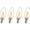 Ruiandsion Lampadina LED E12 220V AC bianco caldo, 2 chip LED SMD, sostituzione per luci decorative a candela a soffitto (Confezione da 4)