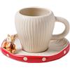 CAPIJIONG Il forno a microonde in ceramica colorata con fungo rosso può essere utilizzato per insalatiere e tazze in ceramica carine e creative