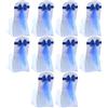 Qualoramall 10 fasce elastiche per sedia con fiocco e fibbia, per matrimoni, feste, hotel, eventi, decorazioni elastiche per adattarsi alle dimensioni delle sedie (blu)