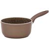 ILLA IDEAL Casseruola 16 CM Terra adatta per induzione, antiaderente, rivestimento Ollia-tech HT all'olio d'oliva, manico ergonomico, marrone scuro, Made in Italy
