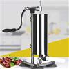 HUOLE Macchina per salsiccia in acciaio,Pusher per salsicce Carne,Alluminio Inox Salsiccia Manuale,Macchina per salsiccia Verticale, Riempimento di salsiccia in Acciaio Inox (B-Verticale (4L))