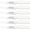 Sanelli Ambrogio Ambrogio Sanelli ST72S11W Set di 6 Coltelli Professionali da Tavola Linea Supra Lama In acciao all'Azoto dentata Cm. 11, Manico Bianco