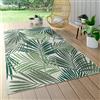 Paco Home Tappeto per interni ed esterni con tessuto piatto e design floreale di palme in stile giungla inciso in verde, Dimensione:120x170 cm