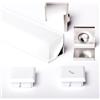 AFTERTECH 3metri 1616FB 16x16mm PROFILO ALLUMINIO BIANCO ANGOLARE con copertura QUADRATA A L PER STRISCE STRIP LED BARRA RIGIDA 3mt + COVER OPACA (1x 3metri 1616FB fog)