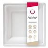 DOT Horeca Solutions 200 Piatti piani bianchi QUADRATI carta bagassa 16x16 CM usa e getta monouso polpa di cellulosa biodegradabili compostabili riciclabili bio bianco canna da zucchero asporto feste