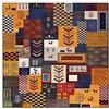 Rururug Tappeto,Multicolor Yellow, Square 100 x 100 cm,geometric pattern patchwork design, Quadratai Tappeto Soggiorno Sala da Pranzo Sala Studio