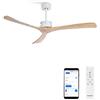 CREATE / WIND LARGE DC/Ventilatore da soffitto con motore bianco con pale in legno natural/Silenzioso, timer, WIFI