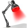 KigerNee Lampada a infrarossi, 150 W, lampada a luce rossa con timer, radiatore di calore consigliato per alleviare il dolore, regolabile a 360° e pieghevole, E27, con protezione contro il surriscaldamento per