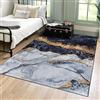 Mazovia Tappeto Salotto Moderno - Tapeto Stampato a Pelo Corto - Morbido Tappeto Camera da Letto - Antiscivolo Tapeto TOSCANA - Tappeto Salotto Motivo Marmo Astratto - Grigio Oro 140x200cm