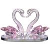 ZAMETTER Decorazione decorativa per coppia di cigni, in cristallo, per matrimonio, da collezione, decorazione per la casa, anniversario, San Valentino, fidanzata (per rosa)