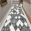 Siunwdiy Antiscivolo Lavabile Tappeto Passatoia Salotto Cucina Vintage Antimacchia Tappeti Runner 3.4 Metri per Corridoio Ingresso, Larghezza 40/50/60/70/80/90/100/120/140cm - Grigio 70X340CM