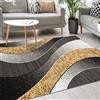 Mazovia Tappeto Moderno - Morbido Pelo Corto - Tappeto da Salotto Oeko-Tex - Tappeto per Ingresso Camera, Da Letto, Cucina, il Soggiorno - Collezione ATENA - Grigio Giallo 120 x 170 cm