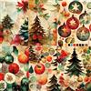 Stencil Company Carta di riso di gelso per collage di Natale, 20,32 x 26,67 cm, 6 immagini di carta di gelso stampate uniche da 30 g/m², fibre visibili per decoupage, artigianato, tecnica mista, collage artistico