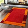 TT Home Tappeto Gabbeh intessuto a mano, pregiato, in 100% lana, con bordatura, in terracotta e arancione, Dimensione:80x150 cm