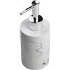 ZAMETTER Dispenser per sapone e lozioni in stile marmo bianco, dispenser per shampoo, organizer in resina per bagno/cucina (rotondo, bianco, 270 ml)