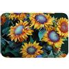 A.Monamour Tappetino per Il Bagno Antiscivolo Assorbente Morbido Acquerello Fiori Di Girasole Foglie Verdi Floreale Sfondo Scuro Lavabile Tappeto Tappetini Doccia Passatoia da Cucina Zerbino 40x120cm