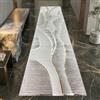 Teppich-Traum Tappeto-Traum Tappeto per Ingresso Cucina Area Soggiorno Design Moderno a Onde Stretto Facile da Pulire Resistente Decorativo Armonioso Crema Bianco Oro 80 x 300 cm