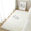 PSHZHIM Tappeto a Pelo Lungo 50 x 190 cm Tappeto Morbido e Fluffy, Non Perde Pelo e Lavabile Lungo Shaggy Salotto a Alto per Soggiorno, Camera da Letto, Cucina, Bianco