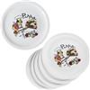 MamboCat Set di 6 piatti per pizza Mario XXL, Ø 33,5 cm, per 6 persone, grandi piatti per pizza bianchi in porcellana con motivo pizzaiolo, per pizze o per impiattare, grandi piatti da portata