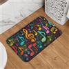 Mexpekil Zerbino colorato con note musicali e simboli, 40 x 60 cm, antiscivolo, lavabile, tappetino assorbente per cucina, decorazione per interni ed esterni