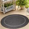 Carpetsale24 Tappeto da Esterno Impermeabile 120 cm Rotondo Nero - Tappeto Resistente alle Intemperie e Lavabile in Lavatrice - Tappeto per Terrazza, Balcone, Campeggio, Giardino
