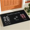 Wanapix | Zerbino Personalizzato Famiglia | Zerbino Ingresso Interno | Tappeto Entrata Interno | Base Antiscivolo | Ricciolo | 75x43 cm | Scarpe + Animale (3)