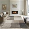 the carpet Pearl - Tappeto moderno a pelo corto, per soggiorno e camera da letto, motivo geometrico, a quadri, 240 x 330 cm, colore beige