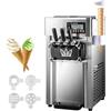 ZHIMAI Macchina per Gelato Commerciale 18L/H 3 Sapori, 1200W macchina gelato soft professionale, Pannello LCD, Pre-Raffreddamento Pulizia Automatica, per Yogurt Caffè Snack-Bar Ristorante