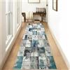 Siunwdiy Tappeto da Cucina Grigio e blu Astratto Moderno Tappeto Cucina Corridoio Antiscivolo Lavabile lungo Tappeto Passatoia Cucina 2.20 metri tappeti cucina Per Camera Cucina Soggiorno,Grigio,40x220cm
