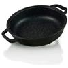 RISOLI' Risoli Tegame 2 Manici BLACKplus® Alluminio PRESSOFUSO Antiaderente El Diamant Ultra Resistente FRYPAN Made Italy Cm 24 + Presine Silicone