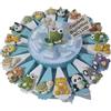 Sindy Bomboiniere Torta bomboniere nascita battesimo maschio animali calamite misti colorati + centrale animaletti clip portafoto protamessaggio (20 fette)