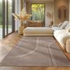 SIMPEX Tappeto boho scandinavo tinta unita, beige, 160x230 cm, effetto 3D, lavabile, soggiorno e camera da letto