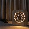 Beisite Tema leone Lampada in legno 3D Lampada da notte a LED Decorazione della stanza di casa Lampade da tavolo creative Per regalo per bambini