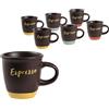 MECSAL CASALINGHI Set 6 Tazzine Caffè, Espresso Coffee Break, in Ceramica, Varie Decori, con Manico, Colazione Casa Bar (97ml, Espresso)