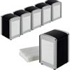 Virsus 6 Portatovaglioli da Bar a Molla NERO, misura 10x9x13 cm, Dispenser in Acciaio Inox per Tovaglioli 17x17cm, Distributore da tavolo di Fazzoletti Salviette Piccole per Gelateria, Bar -0050