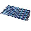 SUXUMHAO Tappeto di straccio, lavabile in lavatrice, reversibile, in cotone, tessuto a mano, multicolore, a righe, per camera da letto, soggiorno, cucina e lavanderia (71 x 119 cm, blu)