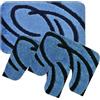Prati di Casa Tappeto da Bagno Parure Camelia 3pz MADE IN ITALY (AZZURRO-ABSTRACT)