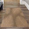 Teppich-Traum Tappeto-Traum - Tappeto per ingresso interno-esterno resistente alle intemperie con discreto motivo a foglie in Beige Marrone 80 x 150 cm