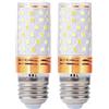 ZFFOZZ Lampadine a LED E14/E26/E27 a Mais, 12W, 16W, Attacco a Vite Standard, Equivalenti a 60W, per Camper, Progetti di Pannelli Solari Fuori Rete, Barche, Confezione da 2(E27-16W-gold,Warm)
