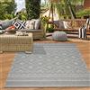 Teppich-Traum Tappeto per Interni ed Esterni in Effetto Sisal per Balcone Cucina Soggiorno Rombo Zigzag grigio Größe 140x200 cm