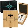 Maverton Set Cavatappi da Vino - Kit da Sommelier Degustazione Perfetta Personalizzato - Scatola in Legno di bambù + 4 Pezzi di Accessori Vino - Regalo Uomo - regalo di Natale - Ottima Annata