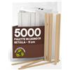 Baciato Caffè 5000 Palette Lunghe per Caffè e Cappuccino Monouso in Legno di Betulla da 11cm, Imbustate Singolarmente, Biodegradabili e Compostabili, Resistenti al Calore per Mescolare Caffè e Bevande
