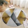 Generic Tappeto Salotto Rotondo Diametro 100 cm, Geometria Astratto Triangolo Linee Stampa Antiscivolo Tondo Moquette, Soggiorno Bambini Camera,Cucina,Bagno,Domestica Decor Tappeti Colorato