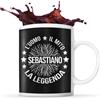 Planetee Tazza Sebastiano il Mito la Leggenda | Tazza Ceramica Nome Messaggio Divertente Originale Idee Regali Anniversario Natale Valentino Uomo padri fratelli amici colleghi mariti