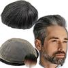 Yanahair Protesi Capelli Uomo 8x10 Toupee per Uomini Parrucchini Parrucca Capelli Veri Uomo Parrucche 100% Europeo Capelli Umani Veri Pieno Francese Pizzo Toupet #1B40 Nero e 40% bianco