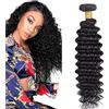 Salharer Ciocche di capelli veri, da cucire, per capelli umani, a doppio strato, 1B, colore nero naturale per donna, 30 pollici