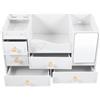 BESTYASH Scatola Contenitore Cosmetici Bianco con Cassetti, Grande Capacità, Robusta e Facile Accesso, Organizer Make-up Multifunzionale in PVC e Pannello Legno-Plastica per Scrivania