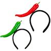 MFUOE 2 fasce per capelli con peperoncino verde e rosso, per lavare il viso, per donne e ragazze, decorazione per Halloween