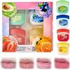 Generico Set per la cura delle labbra al gusto di frutta, mini balsami per labbra 4 in 1, maschera per labbra idratante, riparatrice e nutriente a lunga durata, rossetti incolori (4pcs)